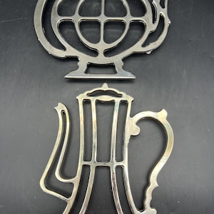 Silver Plated Teapot or Coffee Pot Trivet Silverplated Hot Plate Cottage Chic Farmhouse Kitchen Serving Tea Party
