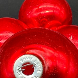 Four Shiny Brite Glass Ball Ornaments Red