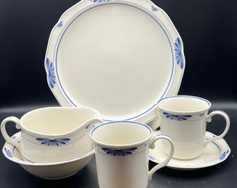 Noritake Dutch Tile Creamer, Plates, Mugs, Bowl