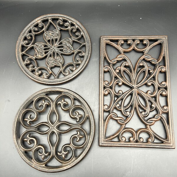 Southern Living at Home Estate Trivet's Trio #40508  IRON Trivets for Table or Wall Decor