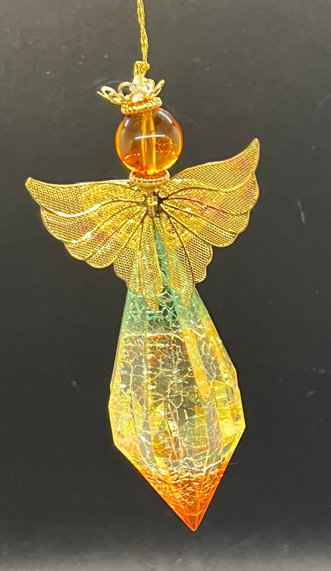 Glass Crystal Angel Ornament Etsy