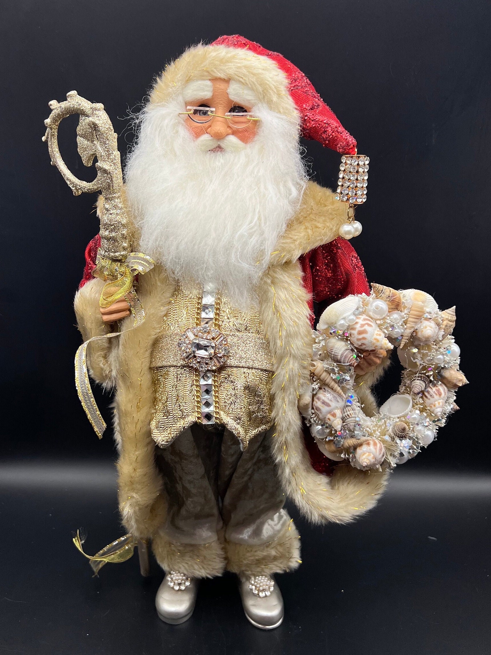 Red Coat Seashell Santa Karen Didion Originals Figurine 17 Beautiful Hard  to Find 