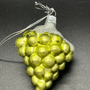 Blown Glass Green Grapes Ornament