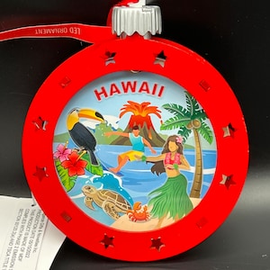 Hawaii Island Scene Wreath LED Light-Up Ornament Macys