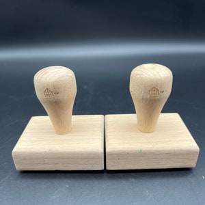 Hearth & Hand Magnolia Address Stamp 2pc Set- To Stamp and From Stamp Handled Stamp Wood Rubber