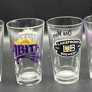 Brewery Craft Beer Pint Glasses - Your Choice - Abita, Avondale Brewing, Lakefront Brewery, Terrapin