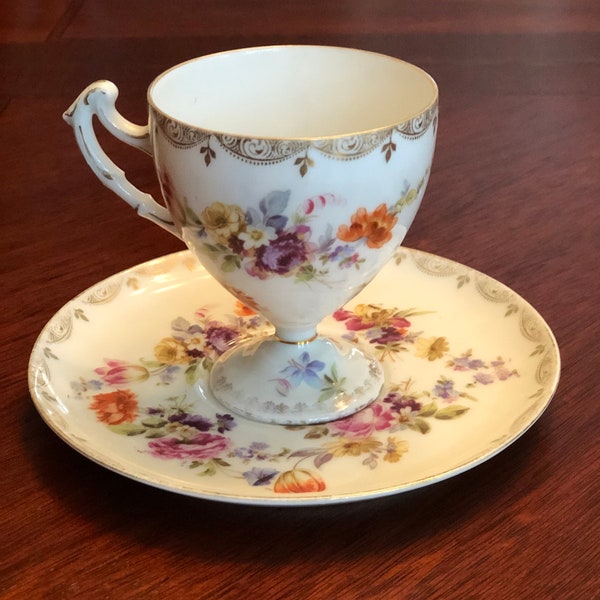 Demitasse Chocolate Footed Cup and Saucer by Beyer & Bock