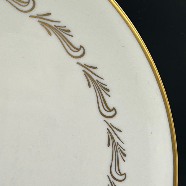 Arcadian - Prestige Fine China - First Love Pattern -  TWO Large Dinner Plates - Hand Decorated - 24k Gold