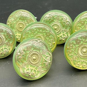 Set of 8 Teal/Green Ceramic 2” Knobs Gold Mendala Design Moroccan/Bohemian