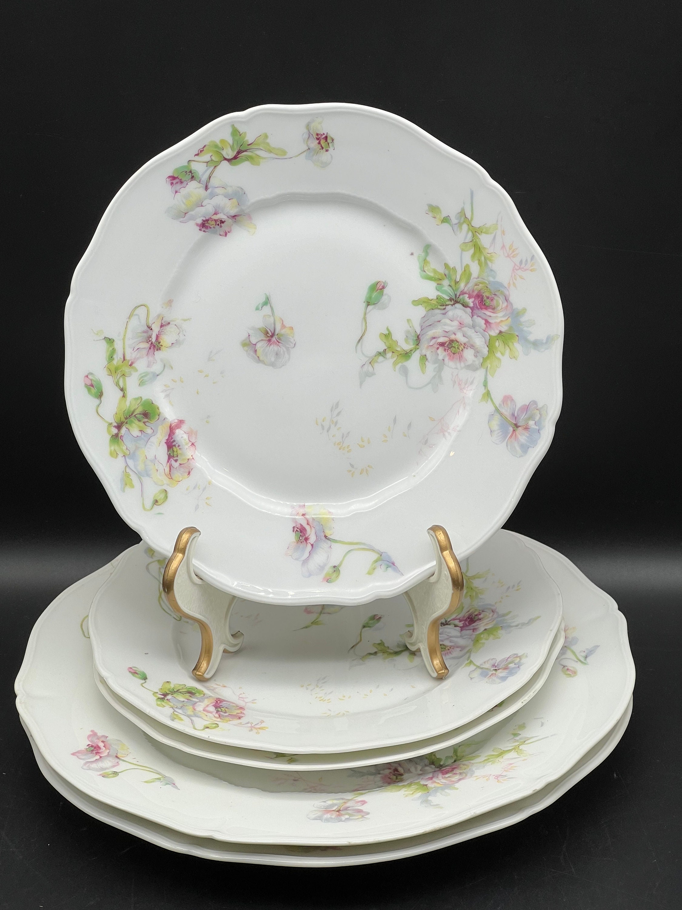 Rare Theodore Haviland Limoges France Roses Schleiger 607 Two