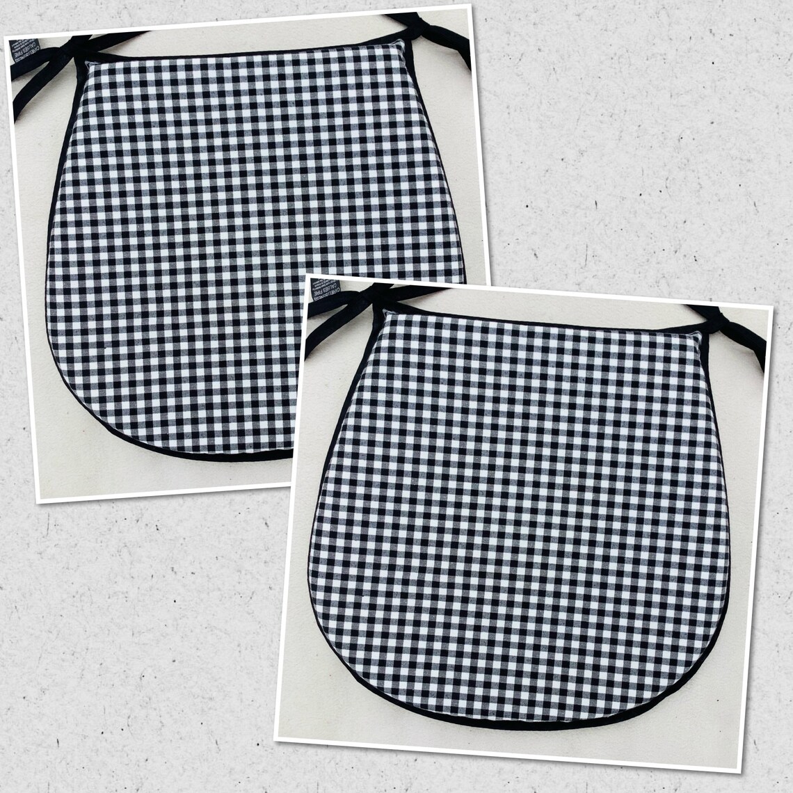 Black & White Small Gingham Check Chair Seat Pads To Fit Etsy