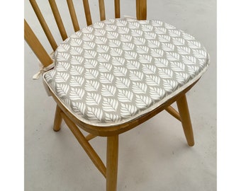 Light Taupe “Elise Natural” Spindle Back Shape Chair Seat Pads (To Fit Seats Approx.17"x 15")