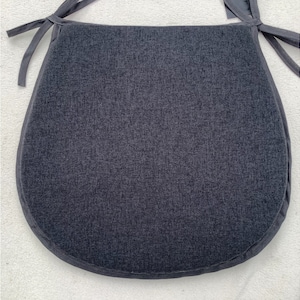 Plain Charcoal Dark Grey Chair Seat Pads (To Fit Seats Approx.14"x 14") Sets of 2, 4, 6