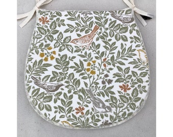 Autumn Birdsong Print Chair Seat Pads (To Fit Seats Approx.14"x 14")