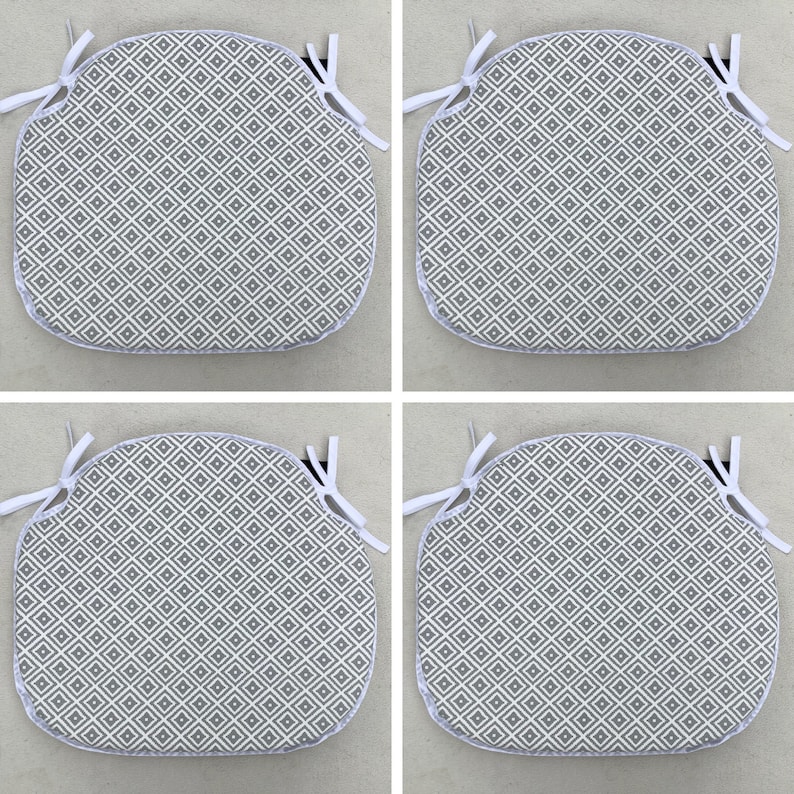 Light Grey kiki Smoke Spindle Back Shape Chair Seat Pads to Etsy UK