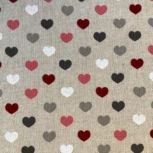 Mini Love Hearts, Rectangular Shaped Chair Seat Pads, Linen Look Fabric ...