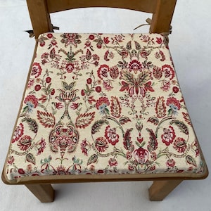 William Morris Style Tapestry Weave Tapered Square Shaped Chair Seat Pads, (To Fit Seats Approx.16"x 16")