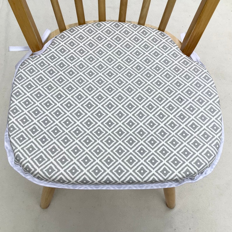 Light Grey kiki Smoke Spindle Back Shape Chair Seat Pads to Etsy UK