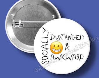 Pinback Button, 1.25in, Socially Awkward, introvert, shy, teenager, neurodivergent, ADHD, backpack, anxiety, depressed, weird, pins, flair