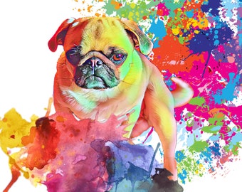 Impression numérique, portrait d'animal de compagnie, souvenir, papier peint de téléphone, arrière-plan, cadeau numérique, art numérique, chiens, chats, bébé en fourrure, maman de chien