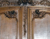 18th Century French Country Armoire Carved Oak Normandy Wedding Armoire