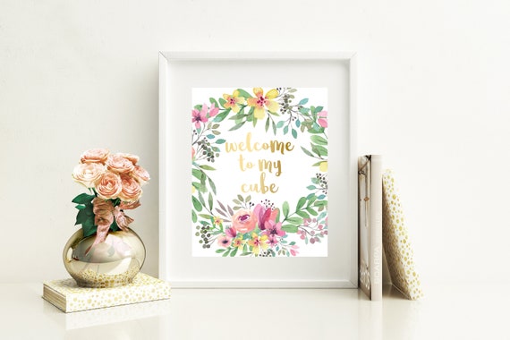 Welcome To My Cube Cubicle Decor Office Decor Desk Etsy