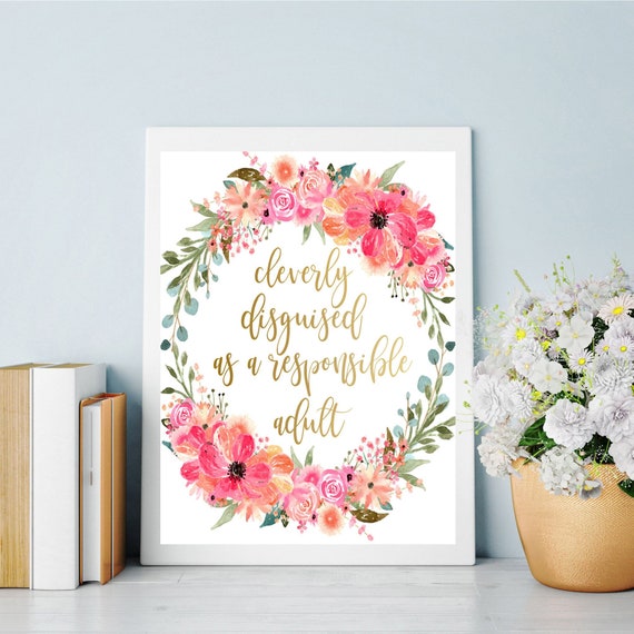 Pink Office Desk Accessories Gold Office Decor Floral Office Etsy
