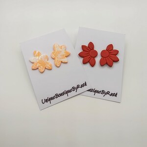 Sonnenblume Ohrstecker, Helle Polymer Ton Ohrstecker, halbe Sonnenblume Ohrringe, Blumen Schmuck
