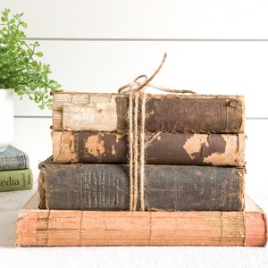 Antique Book Bundle Set; Deconstructed Decorative Book Set; Book Stack Decor; Antique Cookbook, Fashion, Facts, Home Remedies