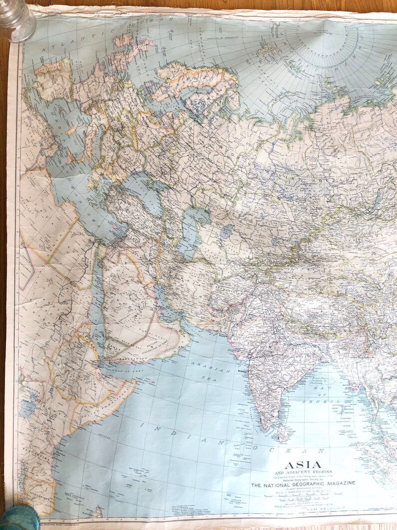 Jahrgang 1933 Karte von Asien National Geographic Society ...