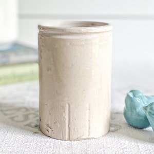 Antique English Advertising Ironstone Jam Pot; Plain Marmalade, Jelly Jar; Primitive Stoneware Crock; Rustic Kitchen Decor; Farmhouse Vase