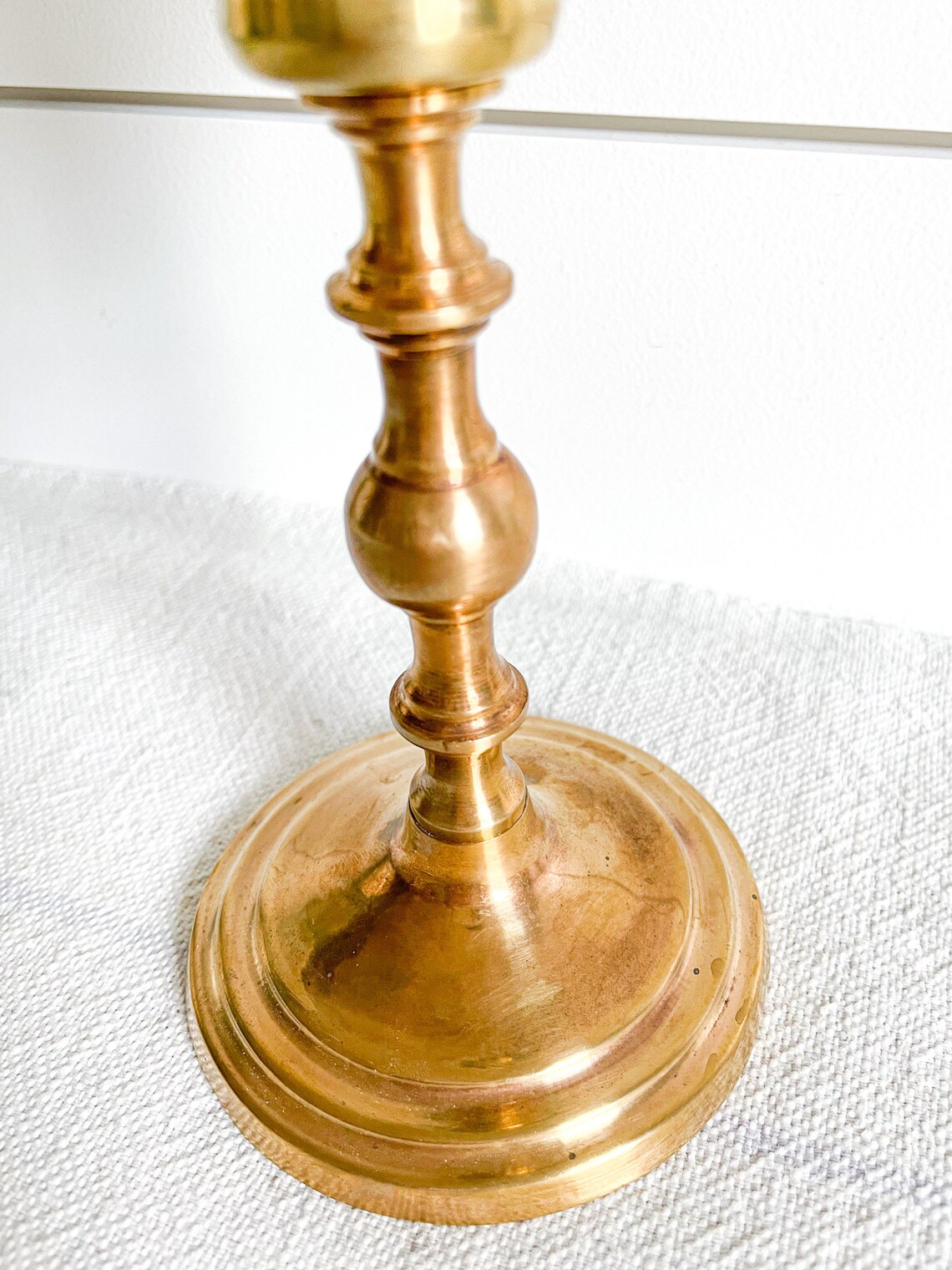 Vintage Set of Repurposed Brass Candlesticks W/flocked Trees Etsy