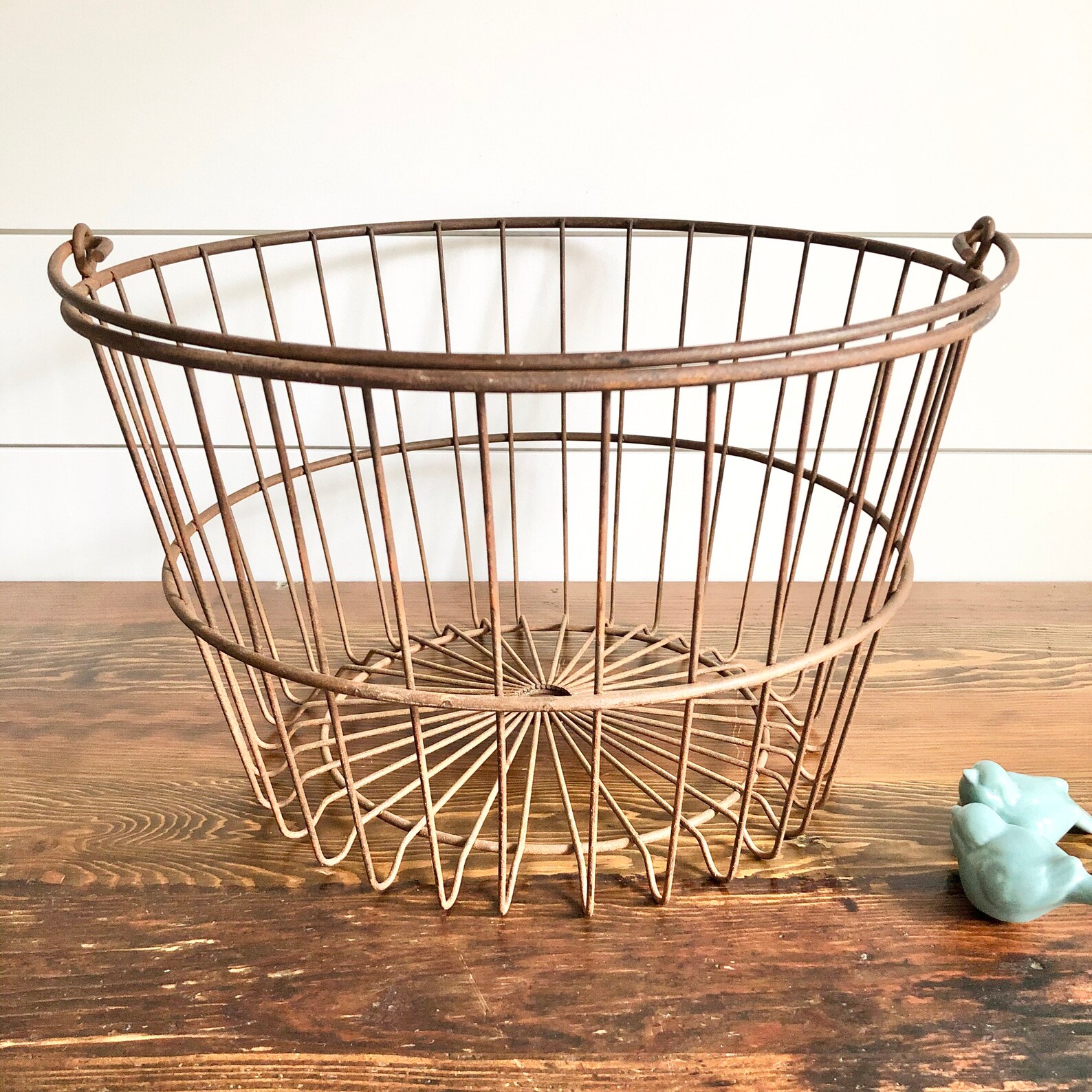 Vintage Wire Egg Clam Basket Market Gathering Basket Rustic | Etsy