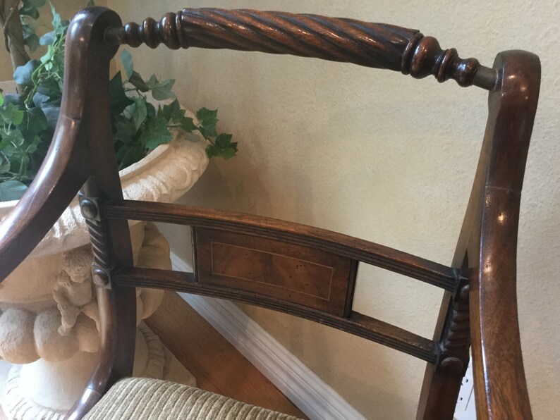Set of 5 Vintage Regency Brass-inlaid Dining Room Chairs - Etsy
