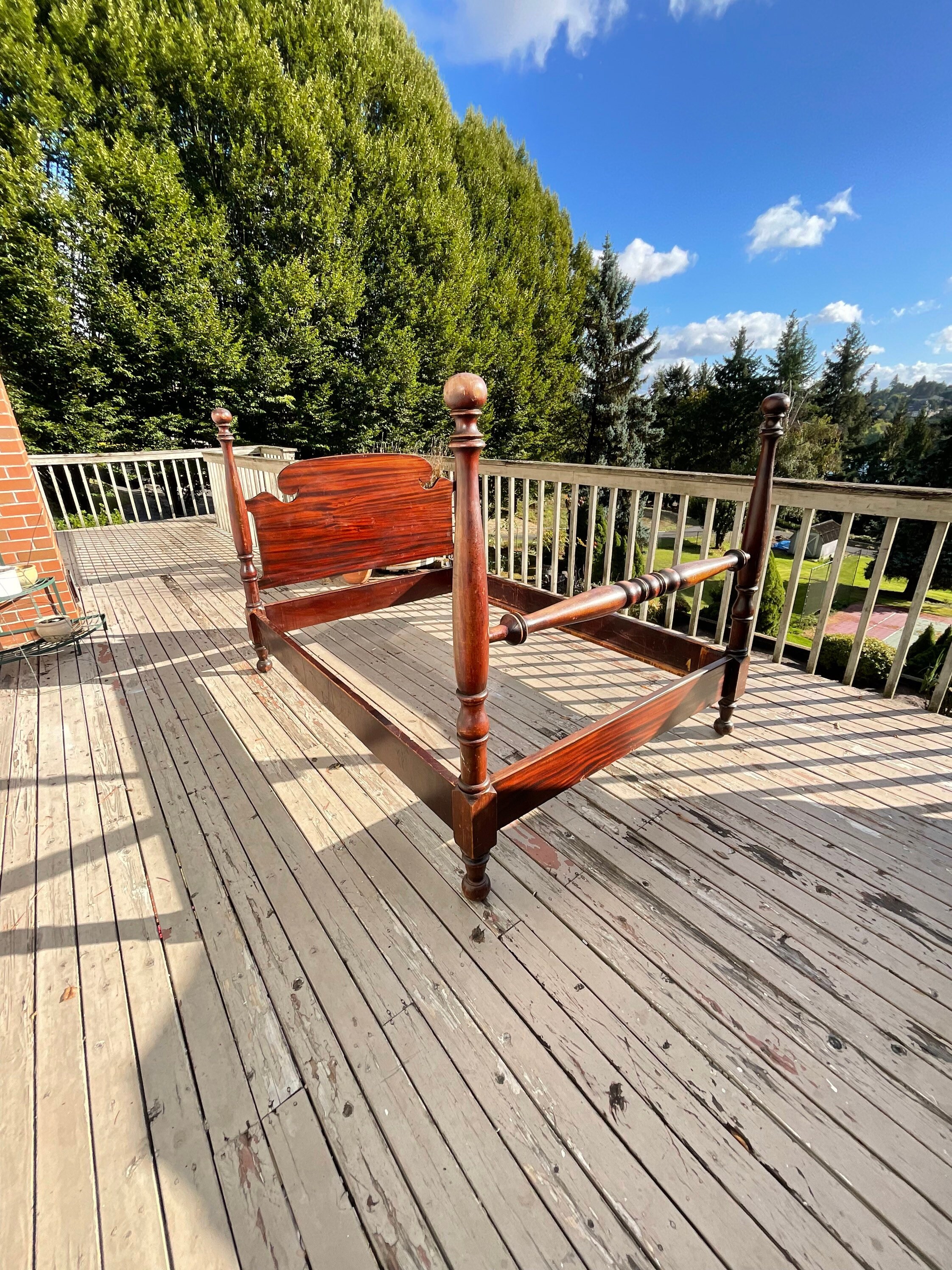 Colonial Four Poster Bed Frame.antique Four Poster Bed Frame. Colonial