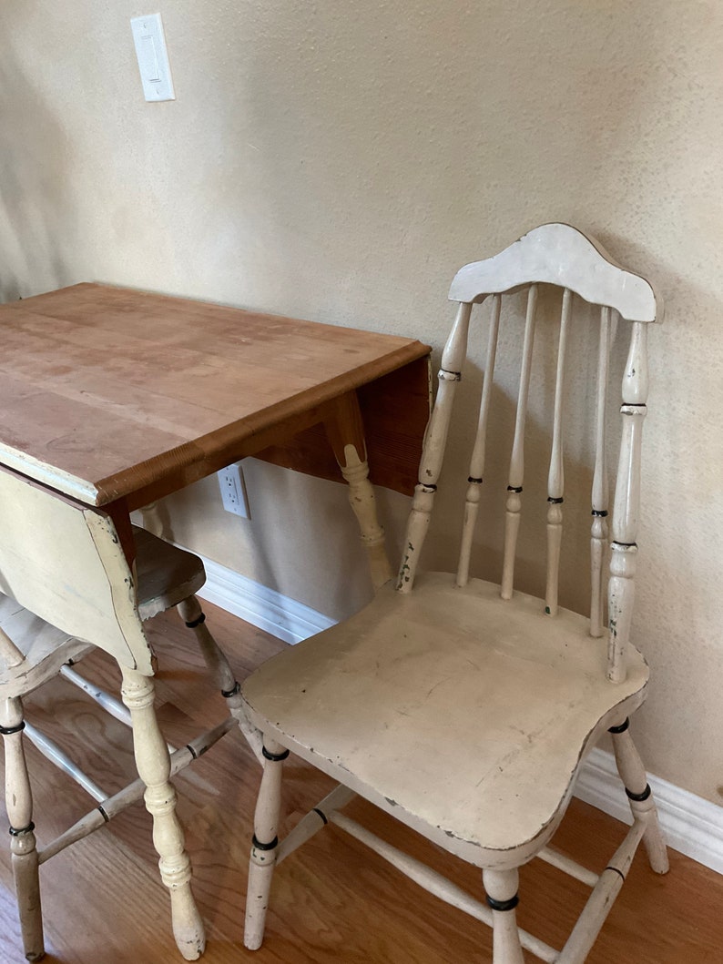 Vintage Shabby Chic Table Set. Farmhouse Table and Chairs. Etsy