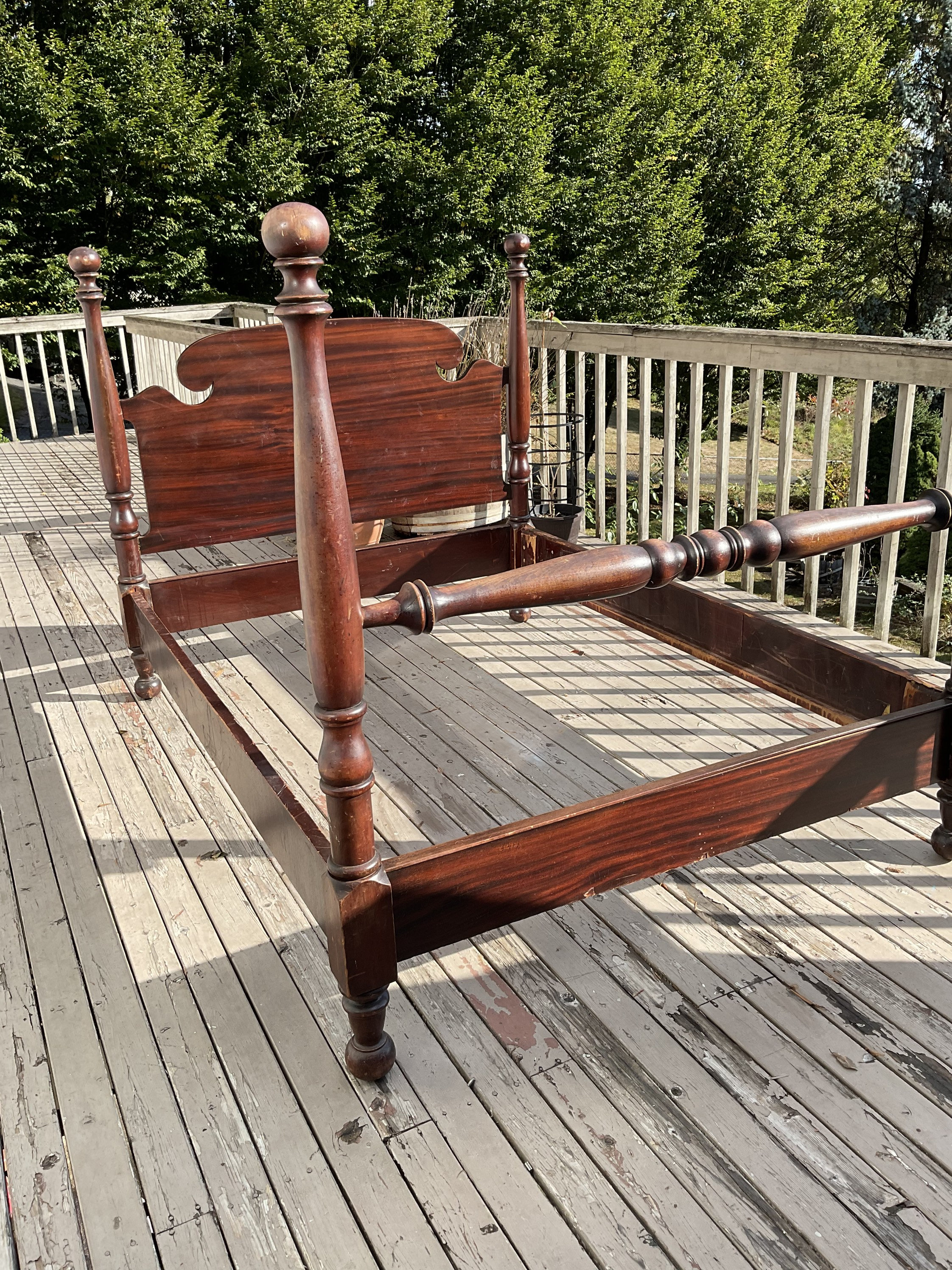 English 18th Century Style 5ft King Size Oak Four Poster Bed 