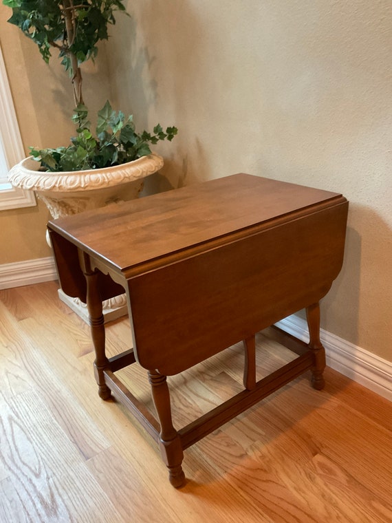 Vintage Maple Side Table. Beautiful Drop leaf Side Table Etsy Hong Kong