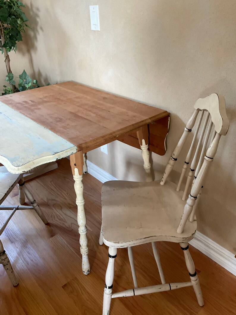 Vintage Shabby Chic Table Set. Farmhouse Table and Chairs. Etsy