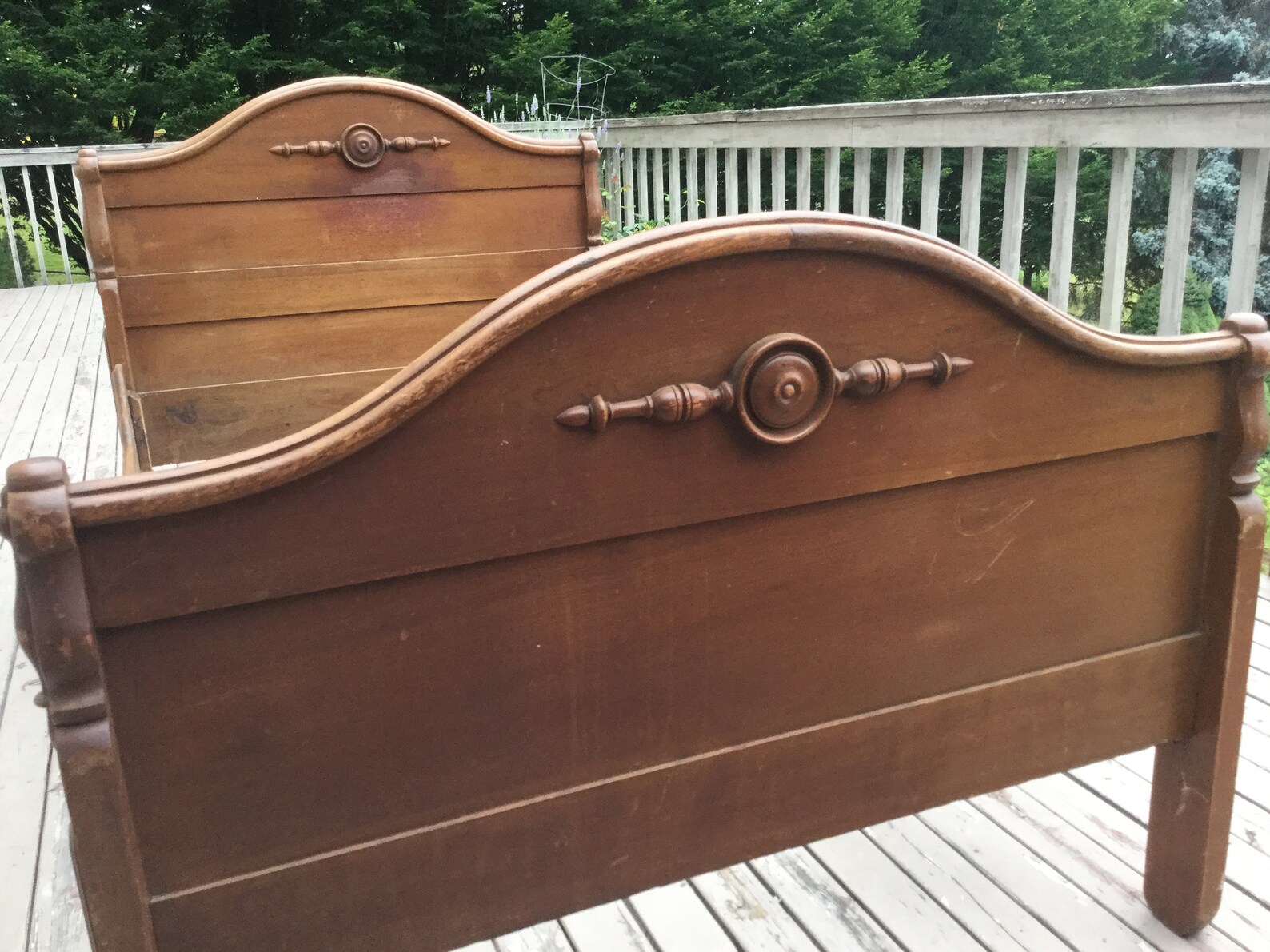 Antique Twin Size Sleigh Bed From Late 1800's Etsy