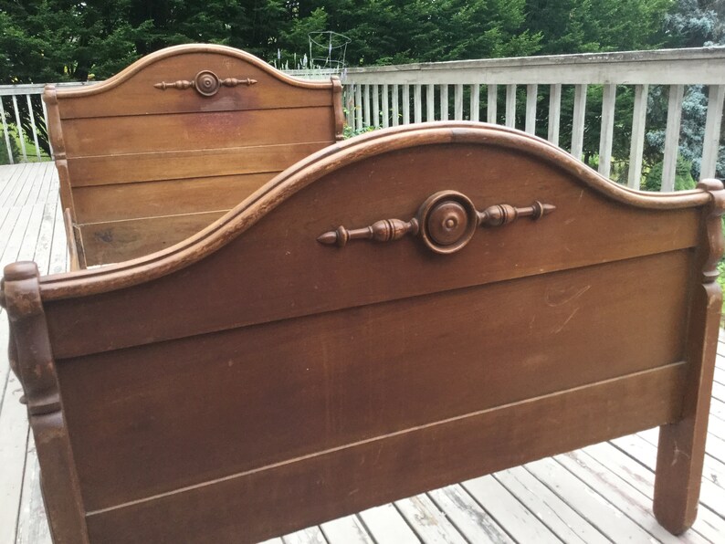 Antique Twin Size Sleigh Bed From Late 1800's Etsy