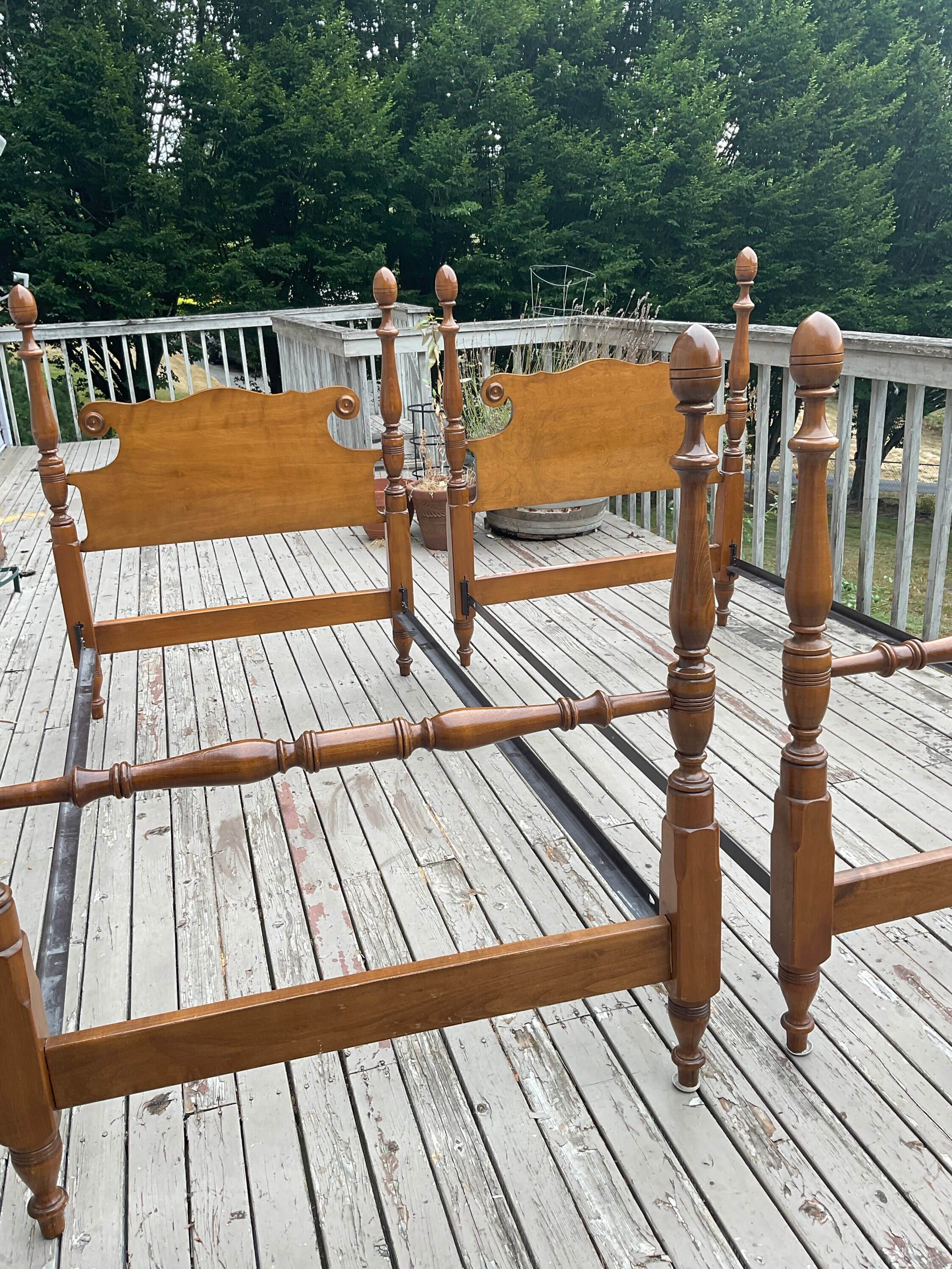 Vintage Pair of Maple Twin Size Bed Frames. Price is for the Etsy
