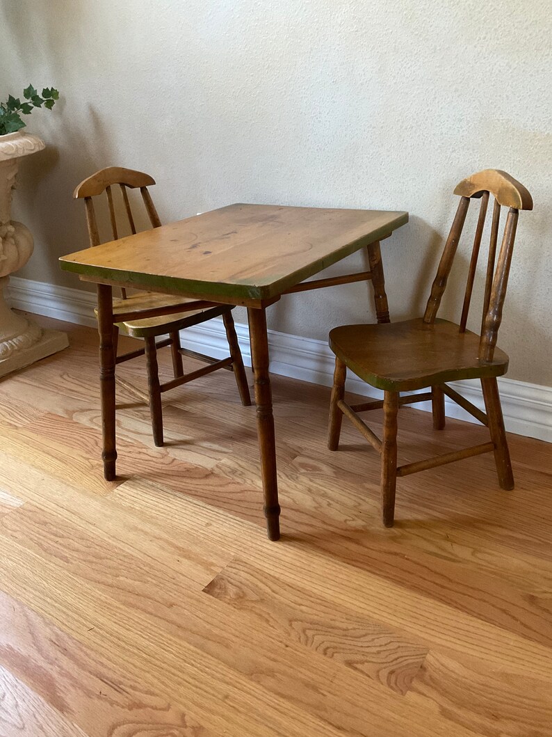 Antique Farmhouse Kids Table and Chair Set. Play Table and Etsy