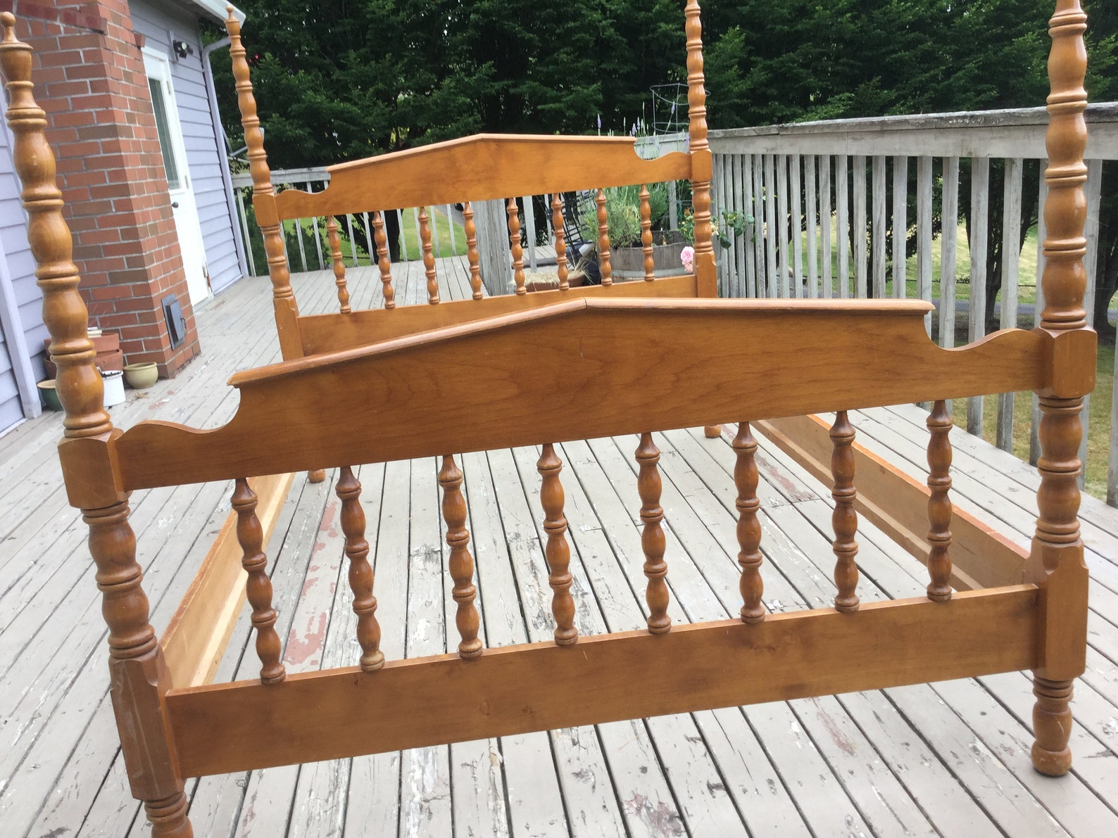 Vintage Maple Heirloom Spindle Spool 4post Bed Jennylind Bed Etsy