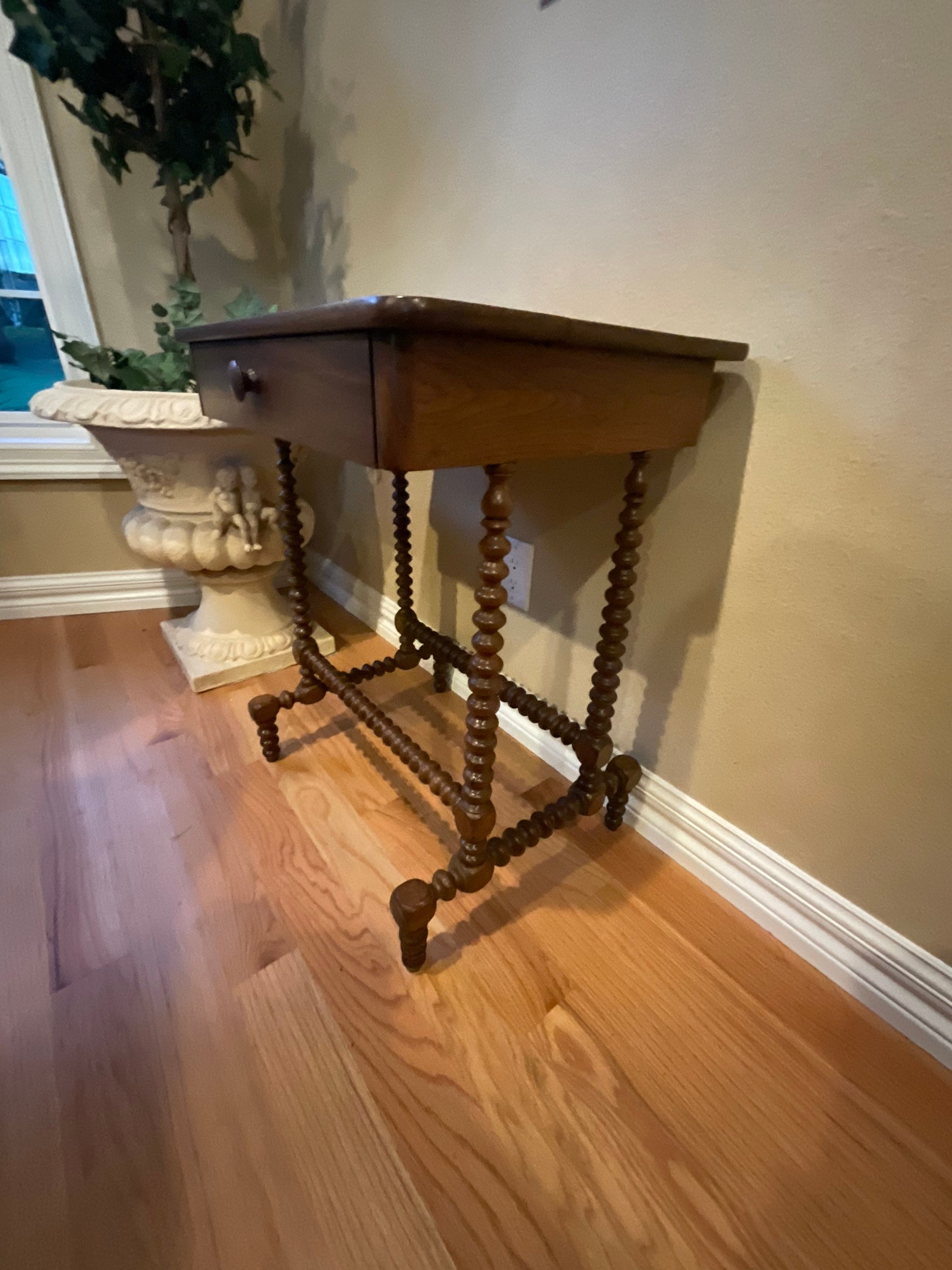 Antique Jenny Lind Spindle Spool Side Table. - Etsy