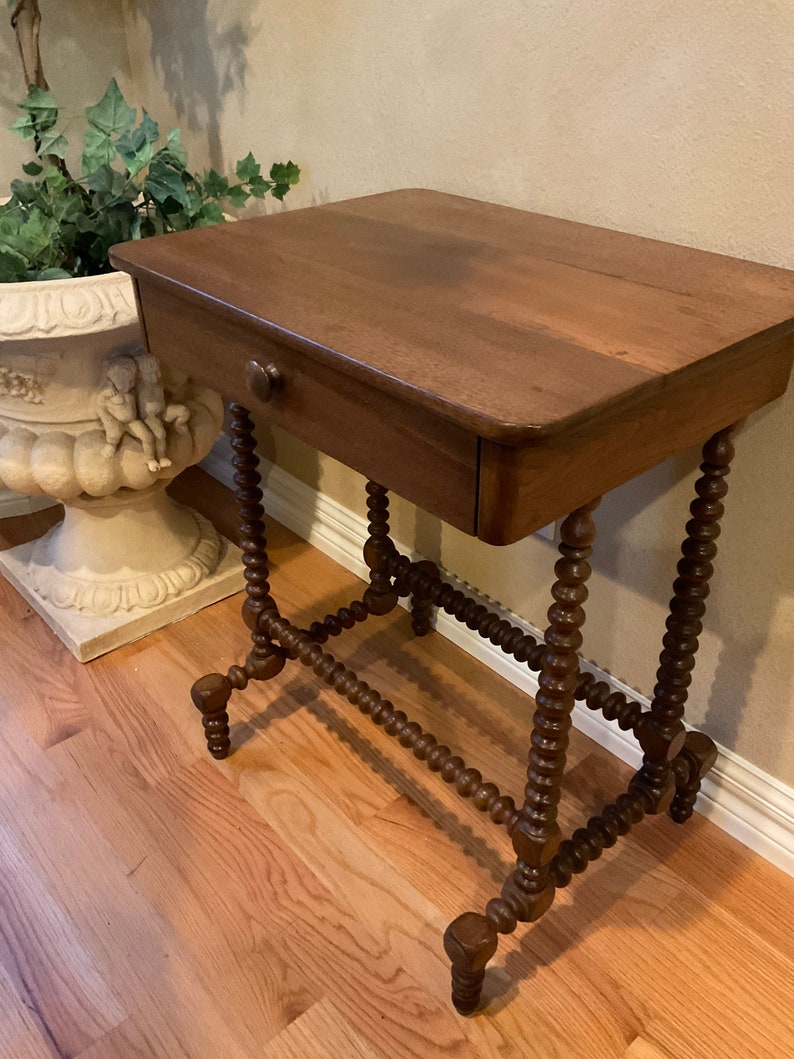 Antique Jenny Lind Spindle Spool Side Table. - Etsy