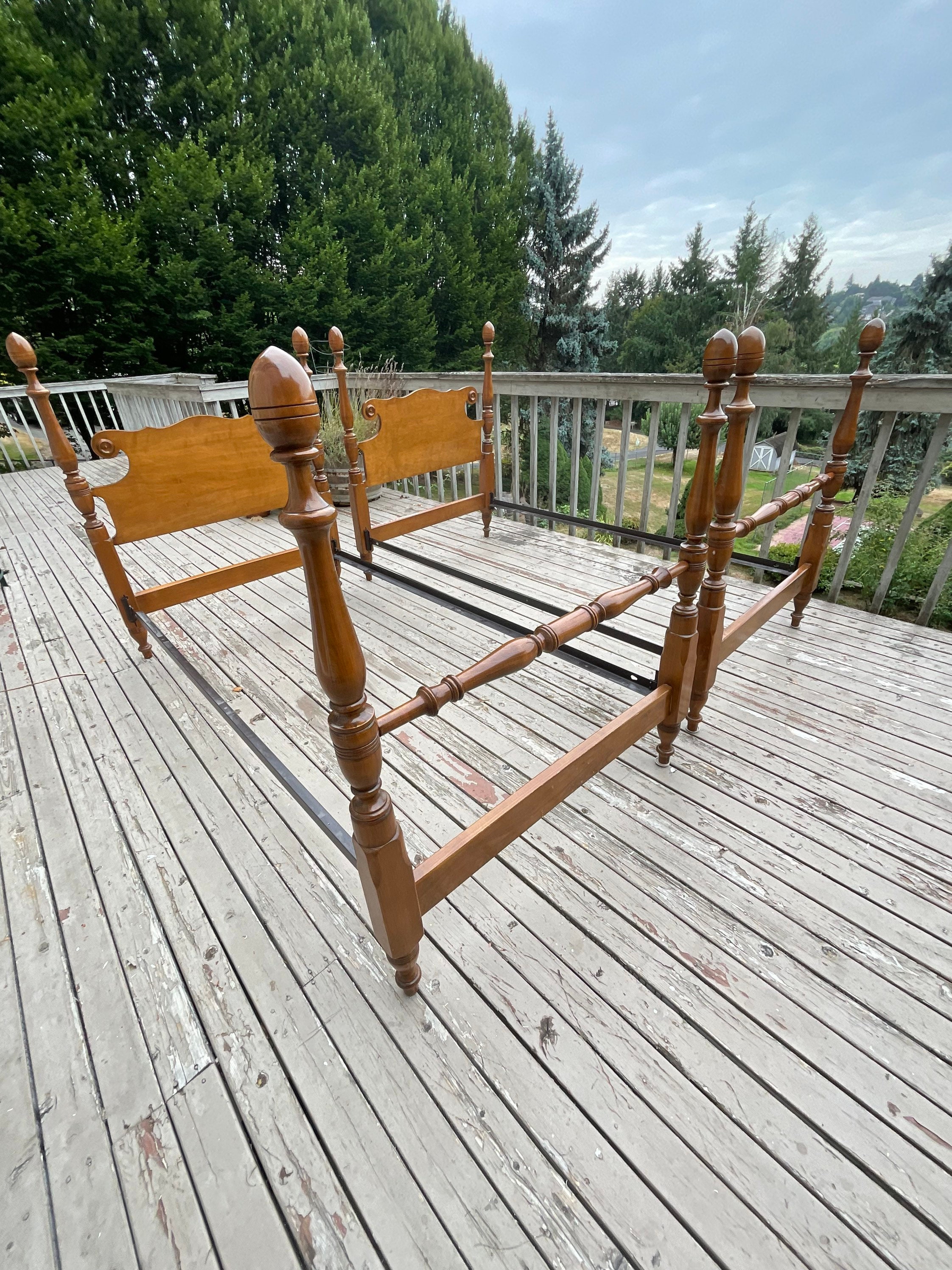 Vintage Pair of Maple Twin Size Bed Frames. Price is for the Etsy