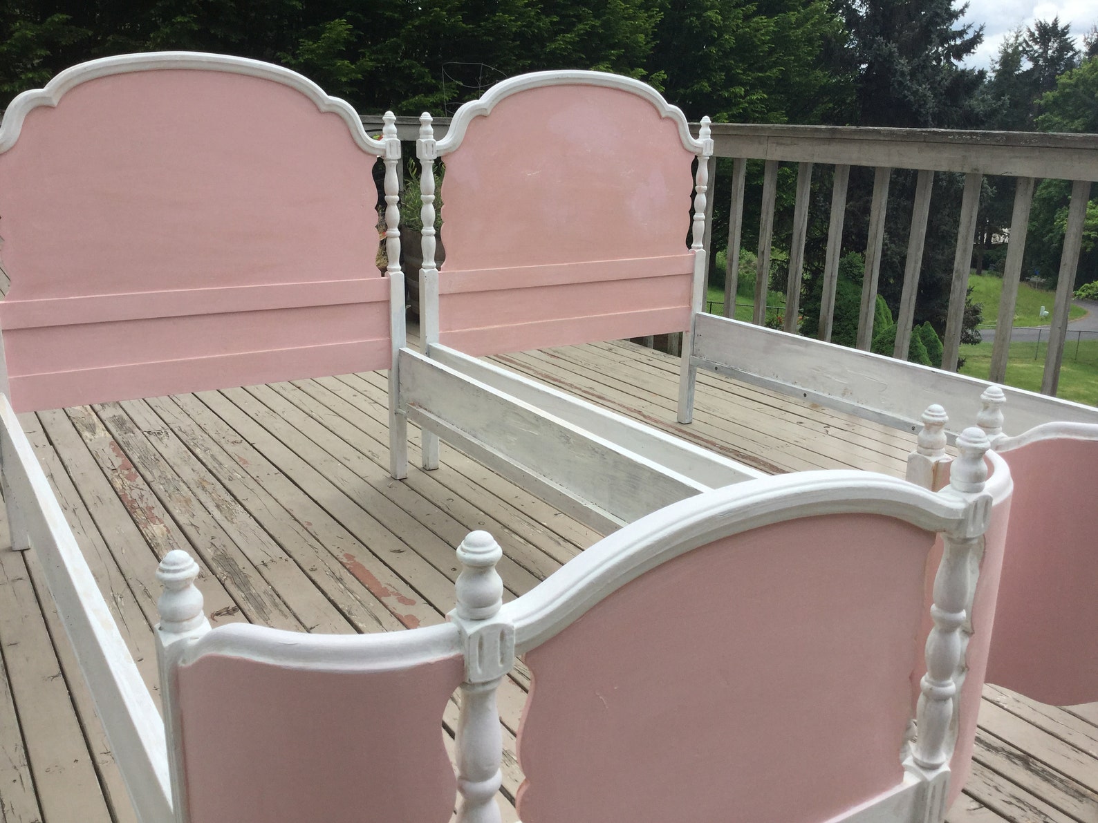 Pair of Custompainted Antique French Twin Beds Etsy