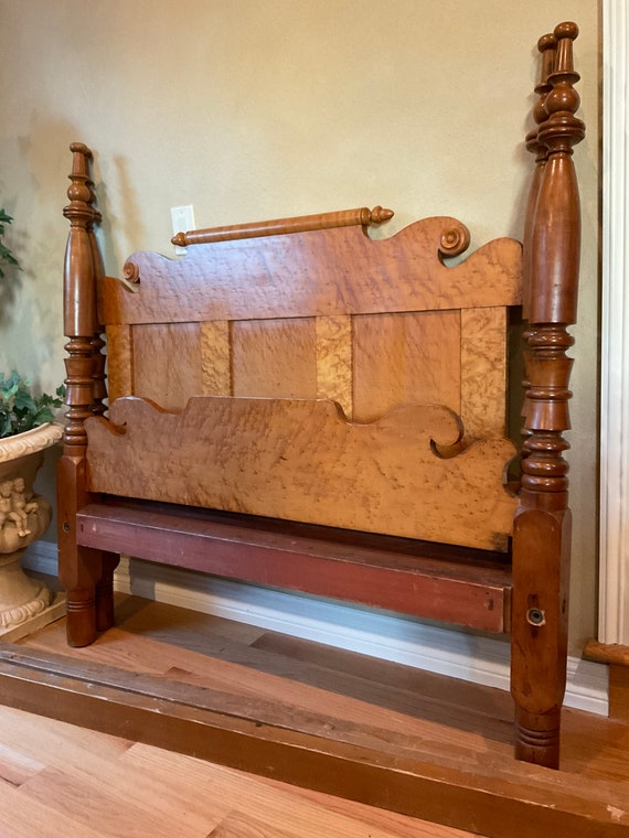 18th Century Curly Maple Antique Full Size Bed Frame Etsy UK