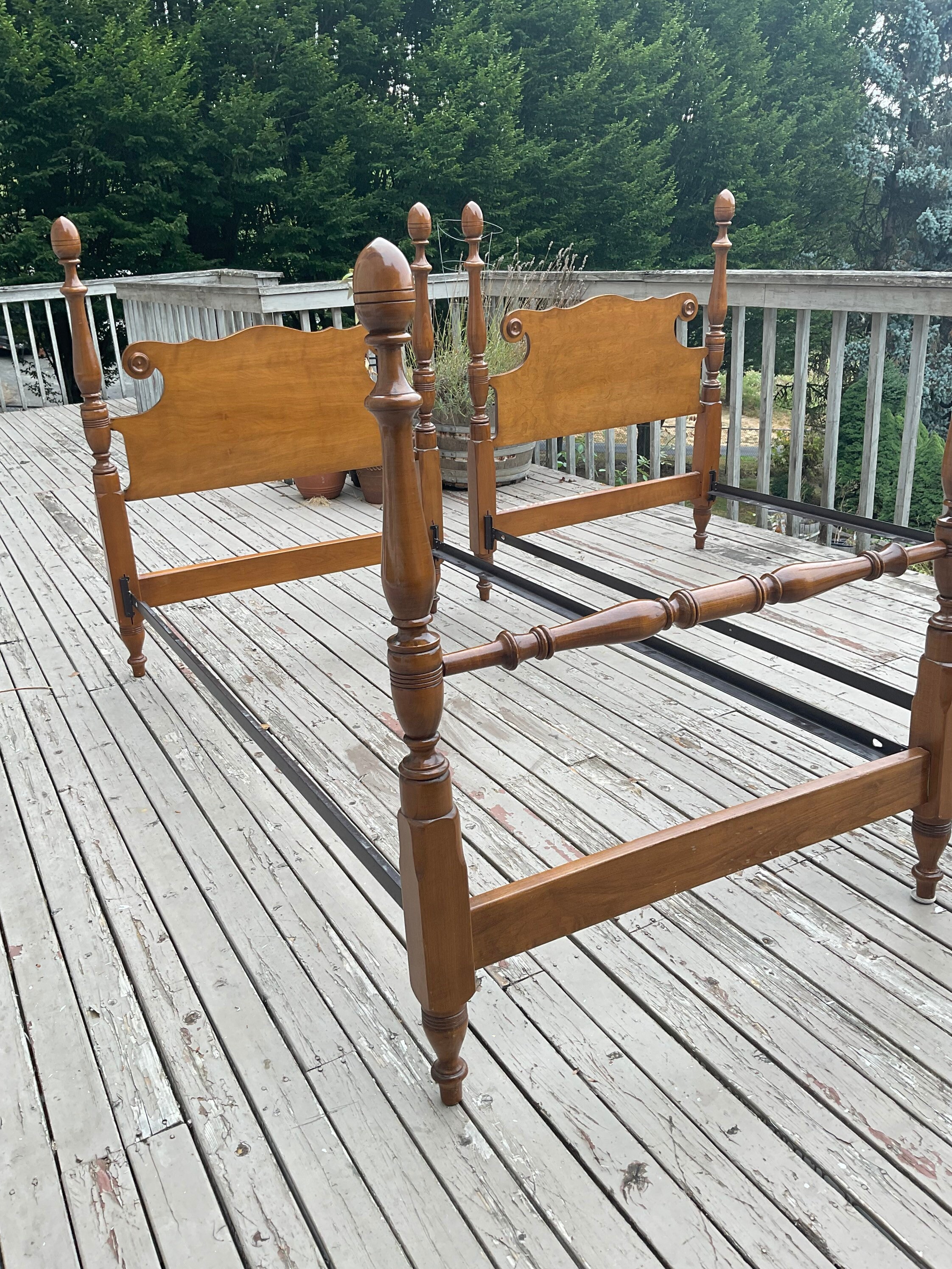 Vintage Pair of Maple Twin Size Bed Frames. Price is for the Etsy